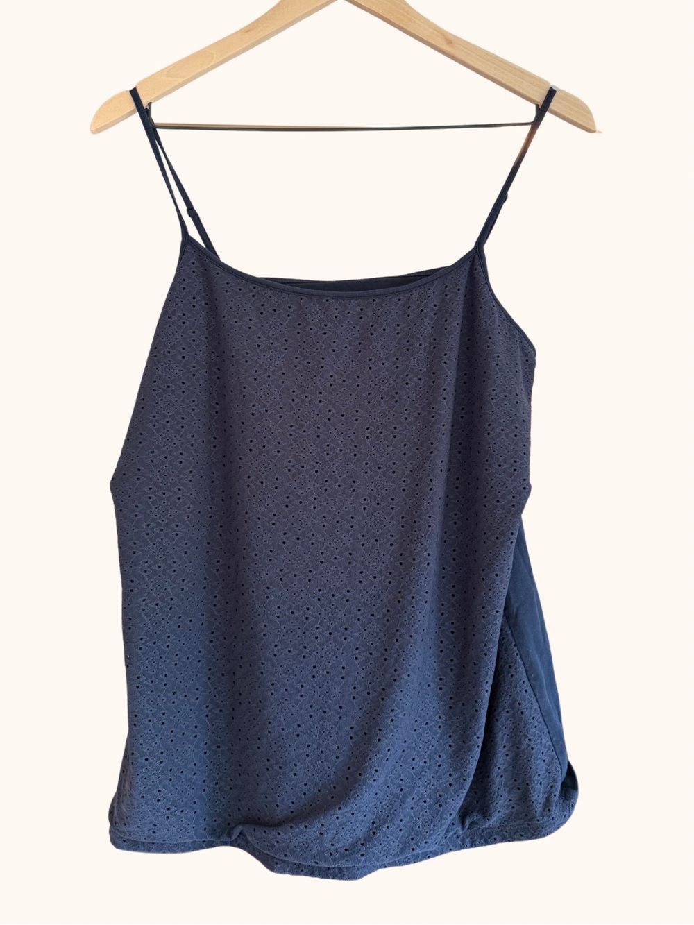LOFT Navy Eyelet Cami Tank Top Adjustable Straps XL